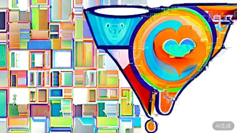 从流量到忠诚文章配图 - 描绘一个从广阔流量入口逐渐聚焦，最终转化为忠实客户群体的漏斗模型图