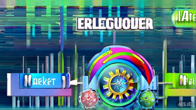 构建增长飞轮文章配图 - 一个由市场、转化、售后三大模块构成的循环飞轮，箭头表示能量与数据的正向流动