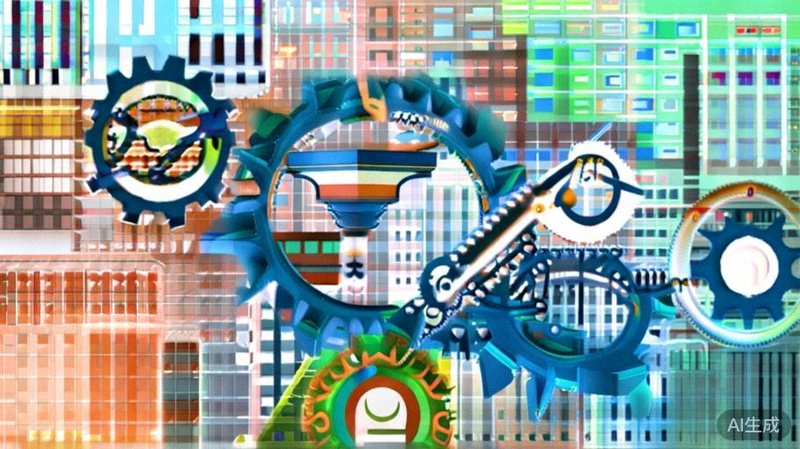 跨境增长三板斧文章配图 - 展示市场拓展、客户转化与售后优化三个齿轮紧密咬合，形成增长闭环的示意图