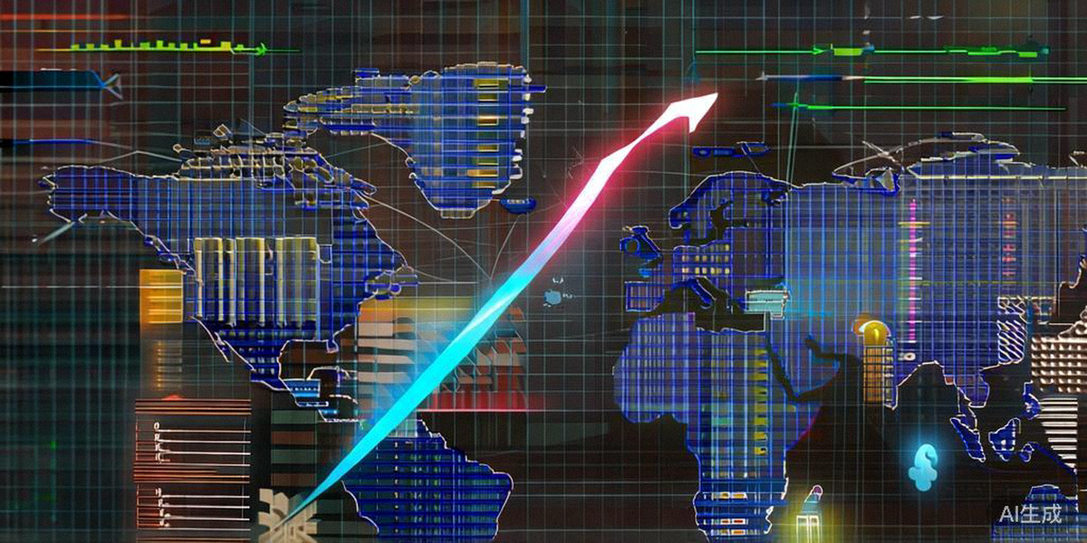 破解新市场困局文章主视觉图 - 全球地图上叠加着数据可视化图表、文化符号图标和上升的增长箭头，象征着数据驱动的全球化市场拓展
